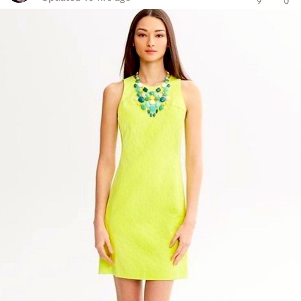 Banana Republic Milly Collection neon yellow dress size 0